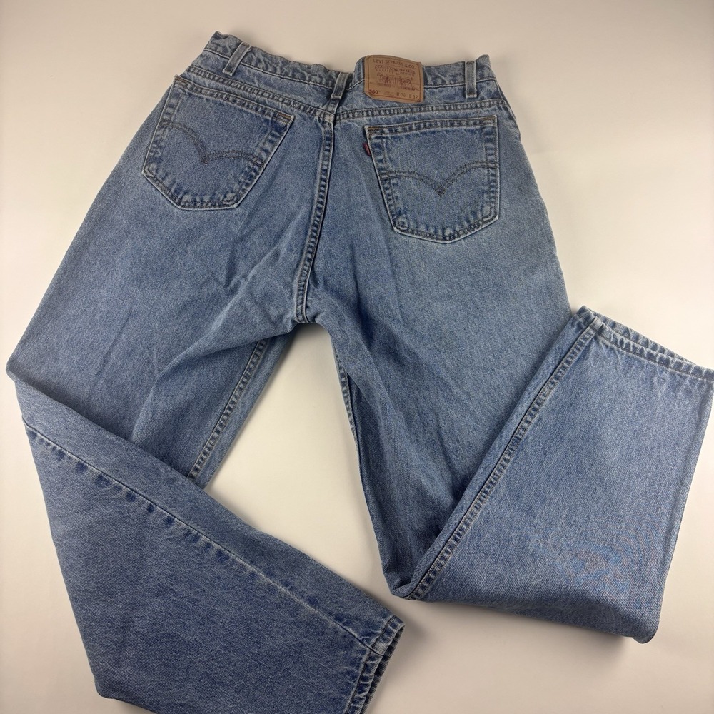 Levis 560 Men's 36x32 Jeans Loose Fit Tapered Medium Wash USA 90s Denim Vintage - Picture 3 of 13